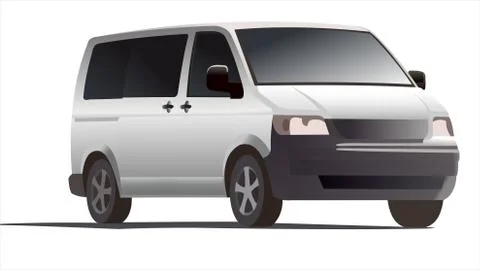 Minivan, three quarter view. Stock Illustration