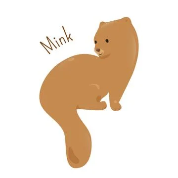 Mink isolated. Child fun pattern icon Stock Illustration