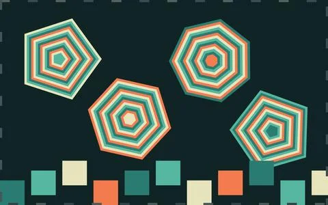 Minkowski Offset Polygon Mosaic Stock-Illustration