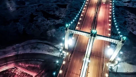Minneapolis Aerial Timelapse - Downtown & Hennepin Bridge Stock Footage