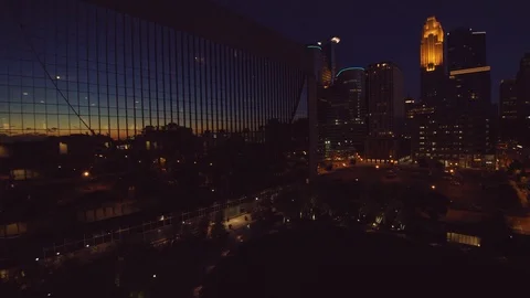 Minneapolis cityscape night Stock Footage
