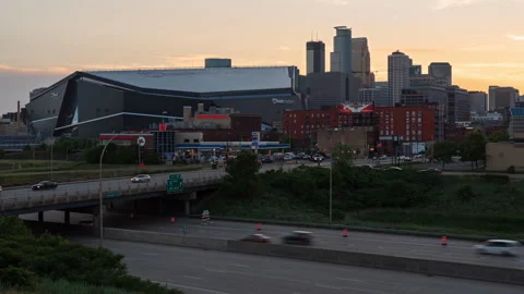 Minneapolis, Minnesota - Day to Night Timelapse - City Skyline - 5K Stock Footage