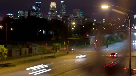 Minneapolis Skyline Rack Focus Stock Footage 48623249