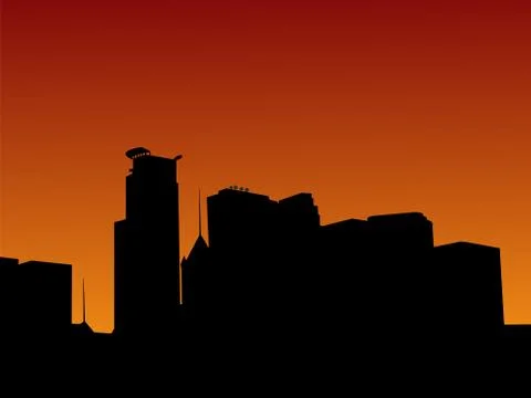 Minneapolis  at sunset Stock Illustration