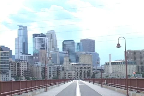 Minneapolis Walking Bridge Stock Footage 538739