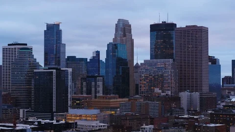Minneapolis Winter Skyline Stock Footage 98006898