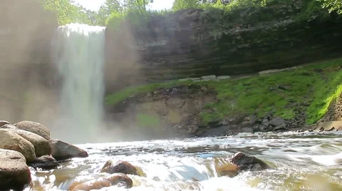 Minnehaha Falls Low Angle Stock Footage 53368447