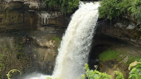 Minnehaha Falls Slow Motion Stock Footage 91346321