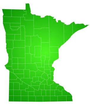 Minnesota administrative map. counties map of Minnesota, blank Map, empty M.. Stock Illustration