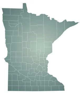 Minnesota administrative map. counties map of Minnesota, blank Map, empty M.. Stock Illustration