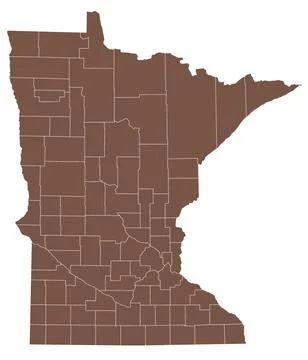 Minnesota administrative map. counties map of Minnesota, blank Map, empty M.. Stock Illustration
