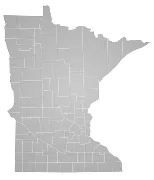Minnesota administrative map. counties map of Minnesota, blank Map, empty M.. Stock Illustration