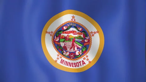 Minnesota animated flag. Seamless loop. 4K Stock-Footage 145388775
