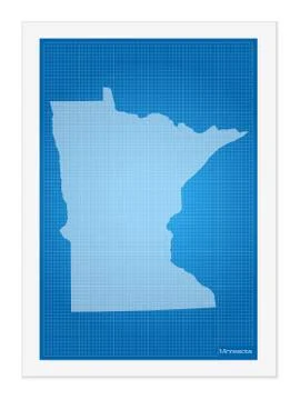 Minnesota on blueprint Stock Illustration