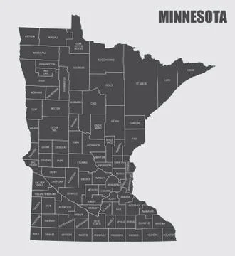 Minnesota County Map Stock Illustration