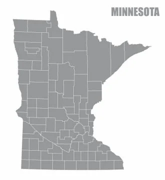 Minnesota County Map Stock Illustration