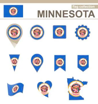 Minnesota Flag Collection Stock Illustration