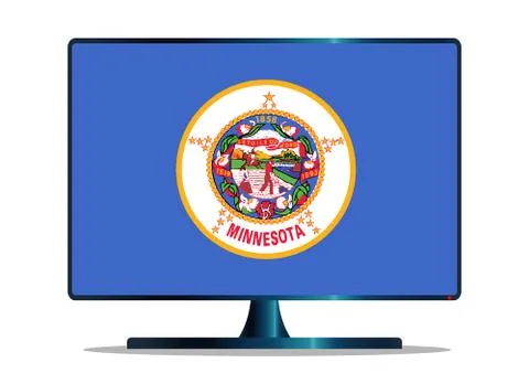 Minnesota Flag TV Stock Illustration
