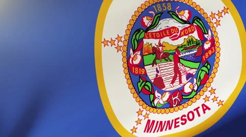 Minnesota flag waving in the wind. Looping sun rises style.  Animation loop Stock-Footage 48169200