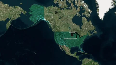 Minnesota highlighted on a north american map within a global satellite view Stock Footage 345715815