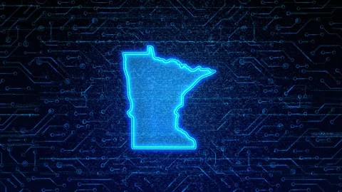Minnesota Map Digital Technology Opener Stock-Footage 335475788