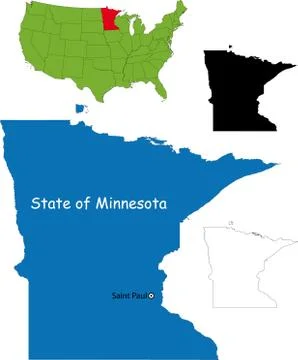 Minnesota map Stock Illustration