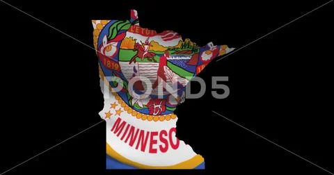 Minnesota map outline PNG. State flag icon: Royalty Free #235774334