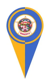 Minnesota Map Pointer Location Flag Stock Illustration