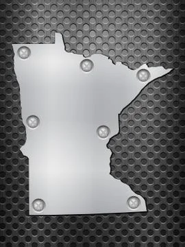 Minnesota metal map Illustrazione stock