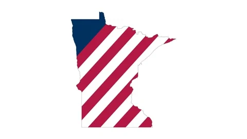 Minnesota outline map animation with flag colors Stock Footage 307485438