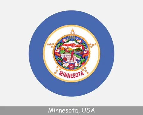 Minnesota Round Flag 库存插图