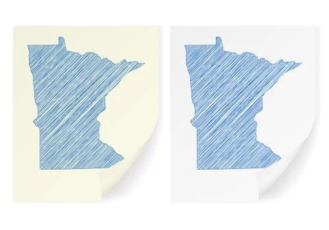 Minnesota scribble map 스톡 일러스트