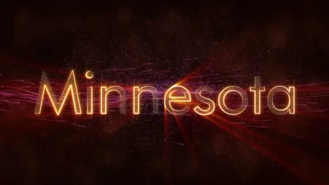 Minnesota - Shiny looping state name text animation Stock Footage 99577037
