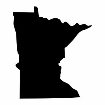Minnesota silhouette map Stock Illustration