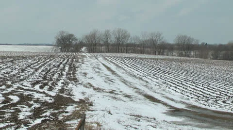 Minnesota spring snow in fields p. Video stock 26306599