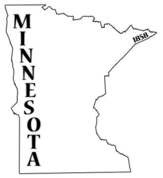 Minnesota State and Date Stock Illustration
