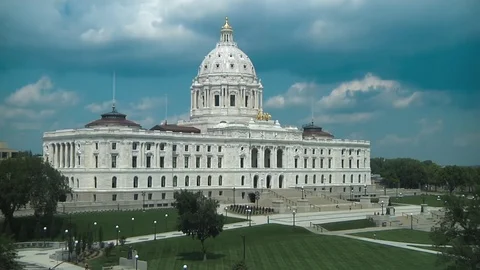 Minnesota State Capitol Elevated Stock Footage 78579485