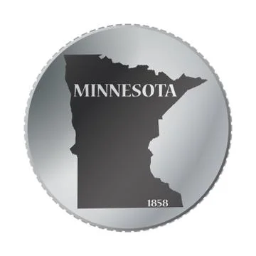 Minnesota State Coin Stock Illustration