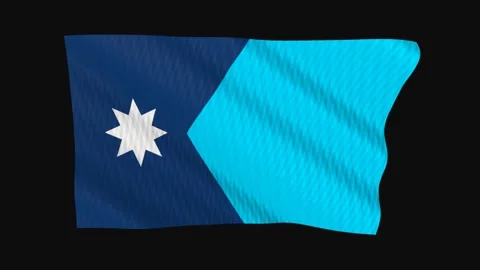 Minnesota state flag waving on black background seamless loop Stock-Footage 344677361