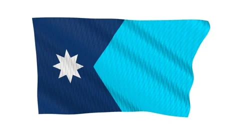 Minnesota state flag waving in the wind Stockbeeldmateriaal 343901499