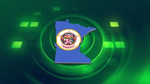 Minnesota State Map and Flag Background Stockbeeldmateriaal 344648246