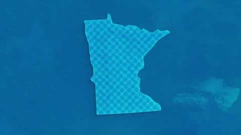 Minnesota State Map with Blue Patterned Texture Stock Footage 331685801