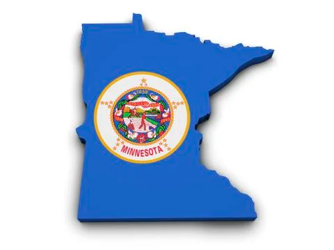 Minnesota state map flag shape Stock Illustration