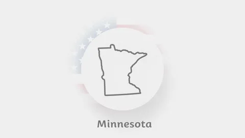 Minnesota State of USA. Animated map of USA showing the state of Minnesota Stock Footage 161207991