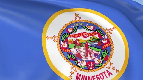 Minnesota State Waving Flag Background Loop Stock Footage 317846547