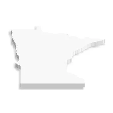Minnesota US state 3D vector map Ilustração Stock