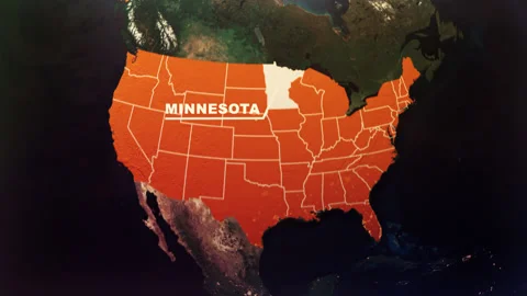 Minnesota US State Satellite Map Animation V1 Stock Footage 303744813