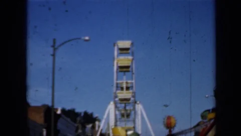 MINNESOTA USA-1958: Dormant Carnival Rides On A Sunny Day Stock Footage 124863473