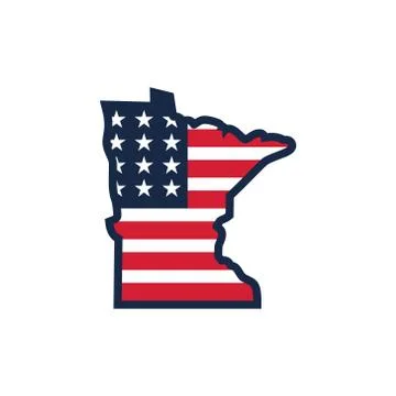 Minnesota usa map flag vector Illustrazione stock