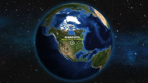 MINNESOTA - USA Map Zoom Stock Footage